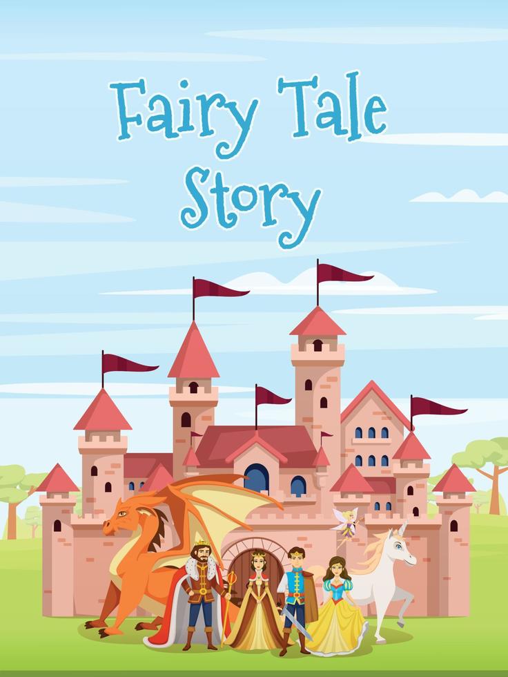 Cartoon Fairy Tale Characters Poster vector