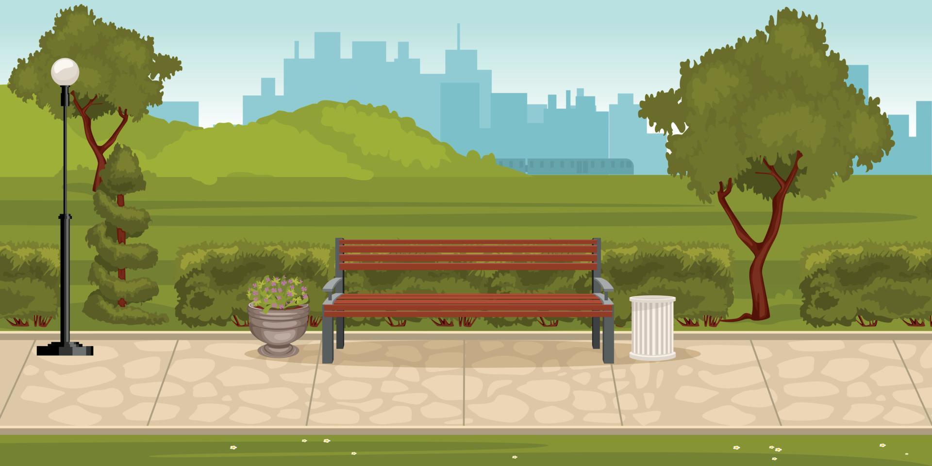 Urban Park Outdoor Composition vector