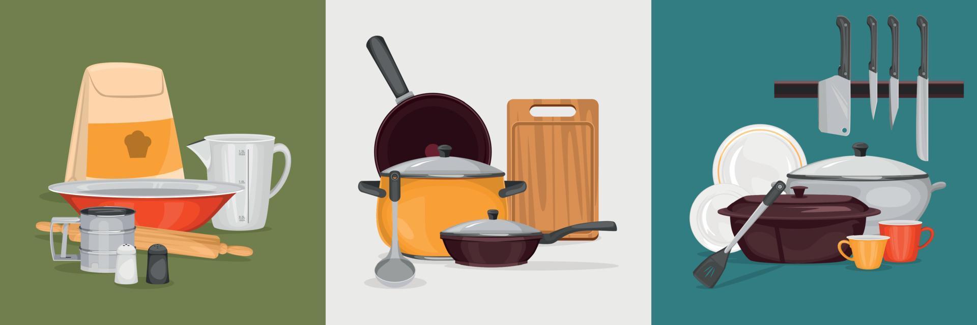 concepto de diseño de utensilios de cocina vector