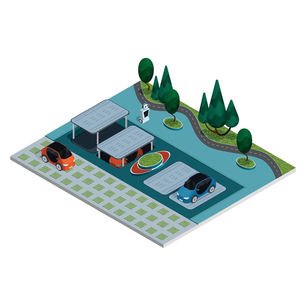 Parking Isometric Composition vector