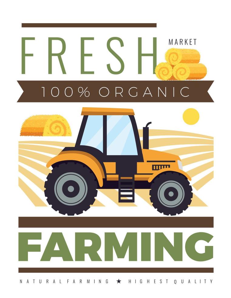 Fresh Organic Farming Poster vector