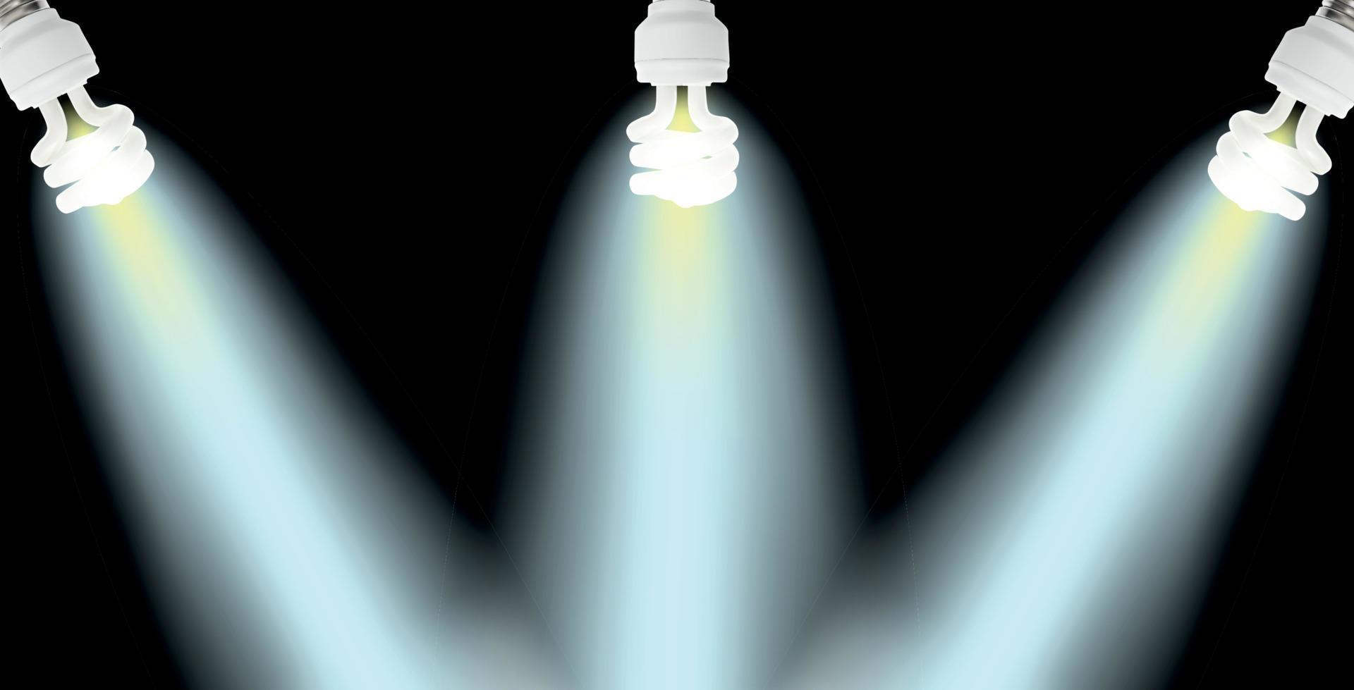 Powersave lamp on Black Background. Vector Illustration.