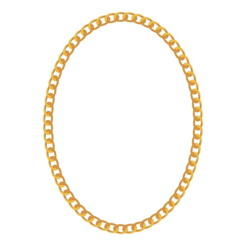 Gold Chain Jewelry on White Background. Vector Illustration