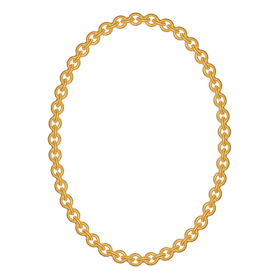 Gold Chain Jewelry on White Background. Vector Illustration