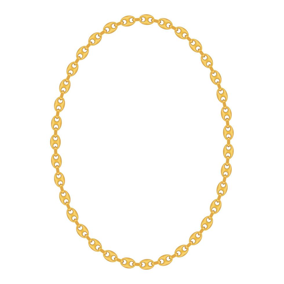 Gold Chain Jewelry on White Background. Vector Illustration