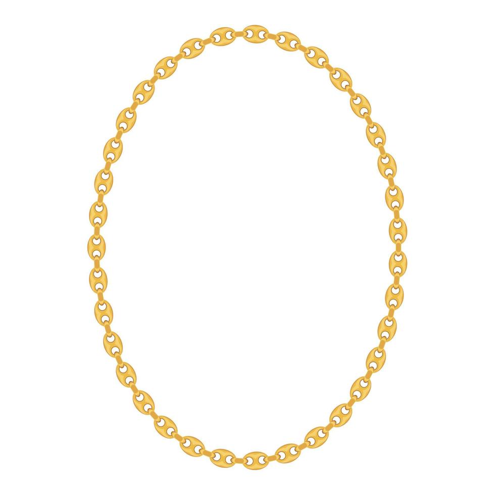 Gold Chain Jewelry on White Background. Vector Illustration