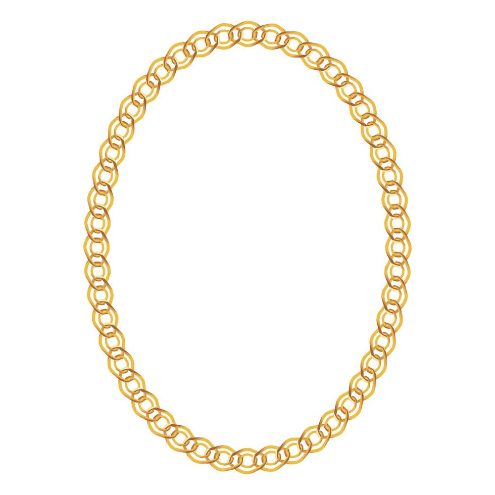 Gold Chain Jewelry on White Background. Vector Illustration
