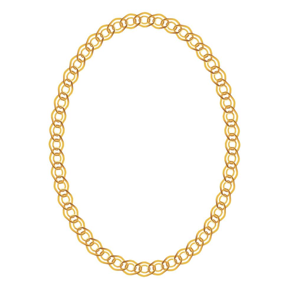 Gold Chain Jewelry on White Background. Vector Illustration