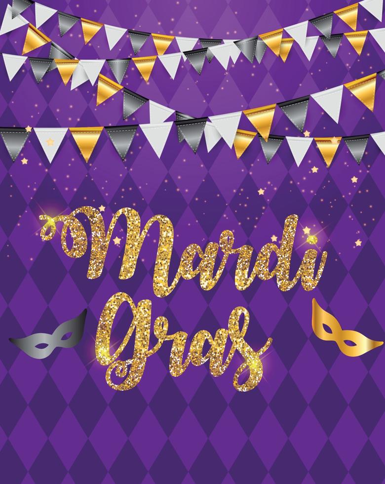 Mardi Gras Brochure Template.Celebration Greeting Card Backround. Vecor Illustration vector