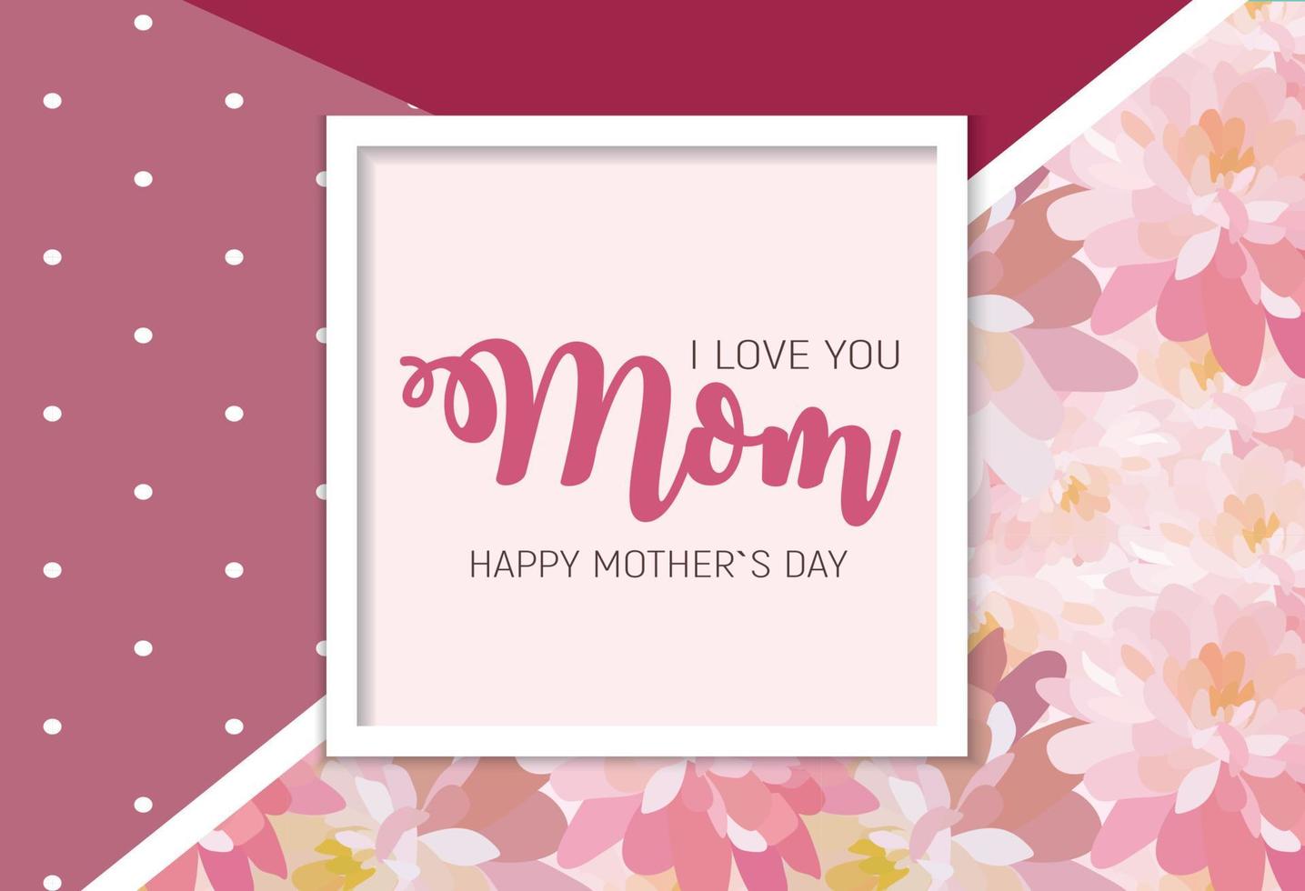 Happy Mothers Day Cute Sale Background with Flowers. Vector Illustration