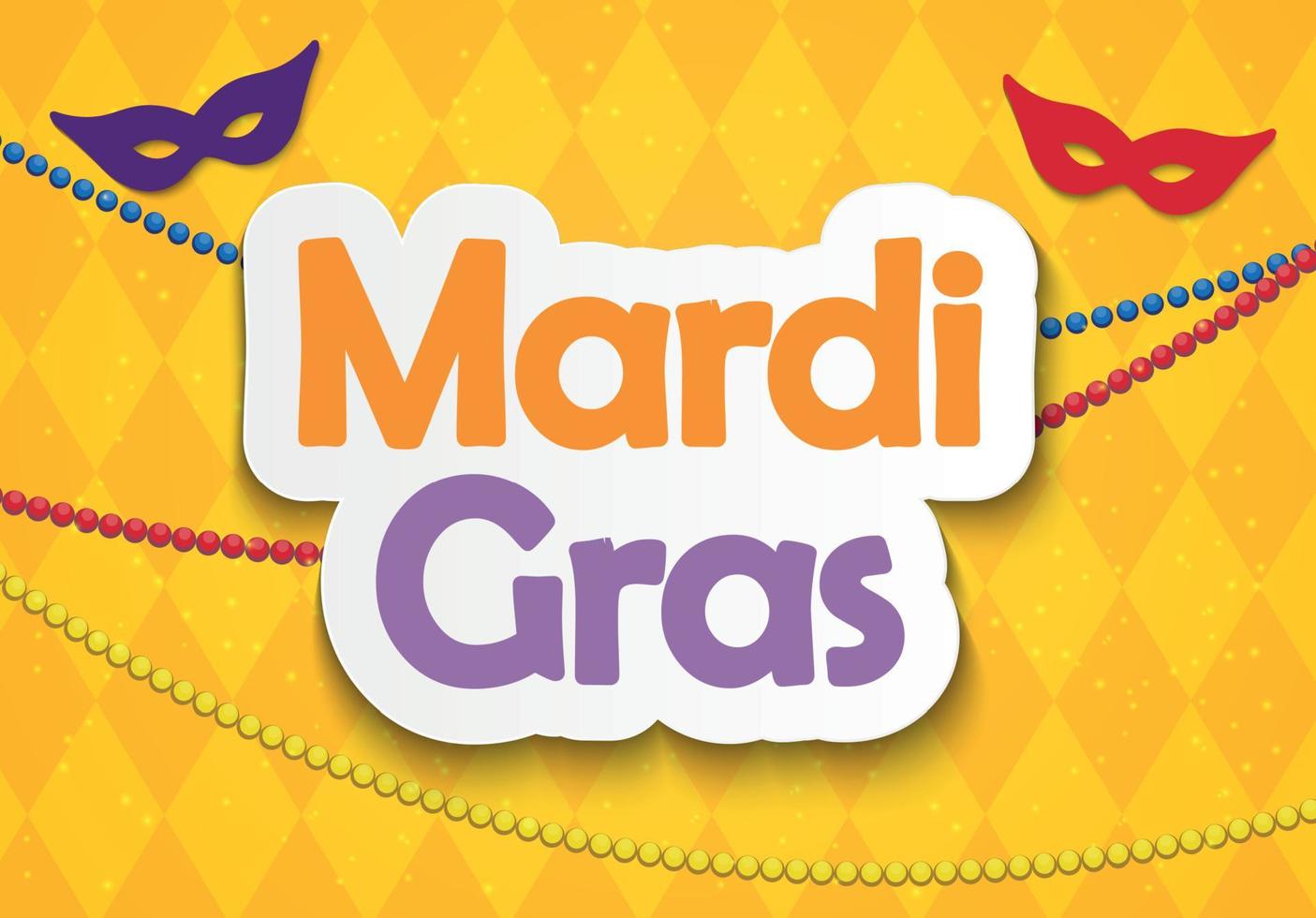 Plantilla de folleto de Mardi Gras Fondo de tarjeta de felicitación de celebración. ilustración vecor vector