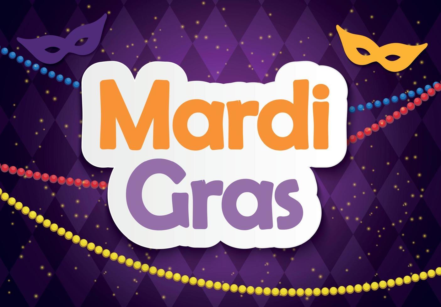 Mardi Gras Brochure Template.Celebration Greeting Card Backround. Vecor Illustration vector