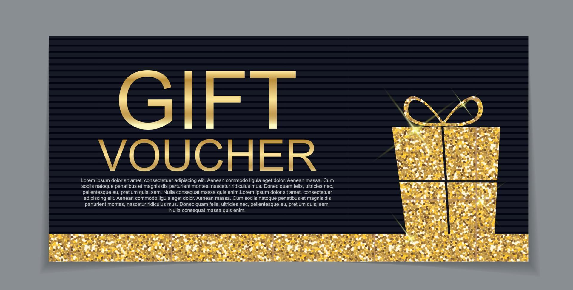 Gift Voucher Template for Christmas and New Year Discount Coupon  Vector Illustration