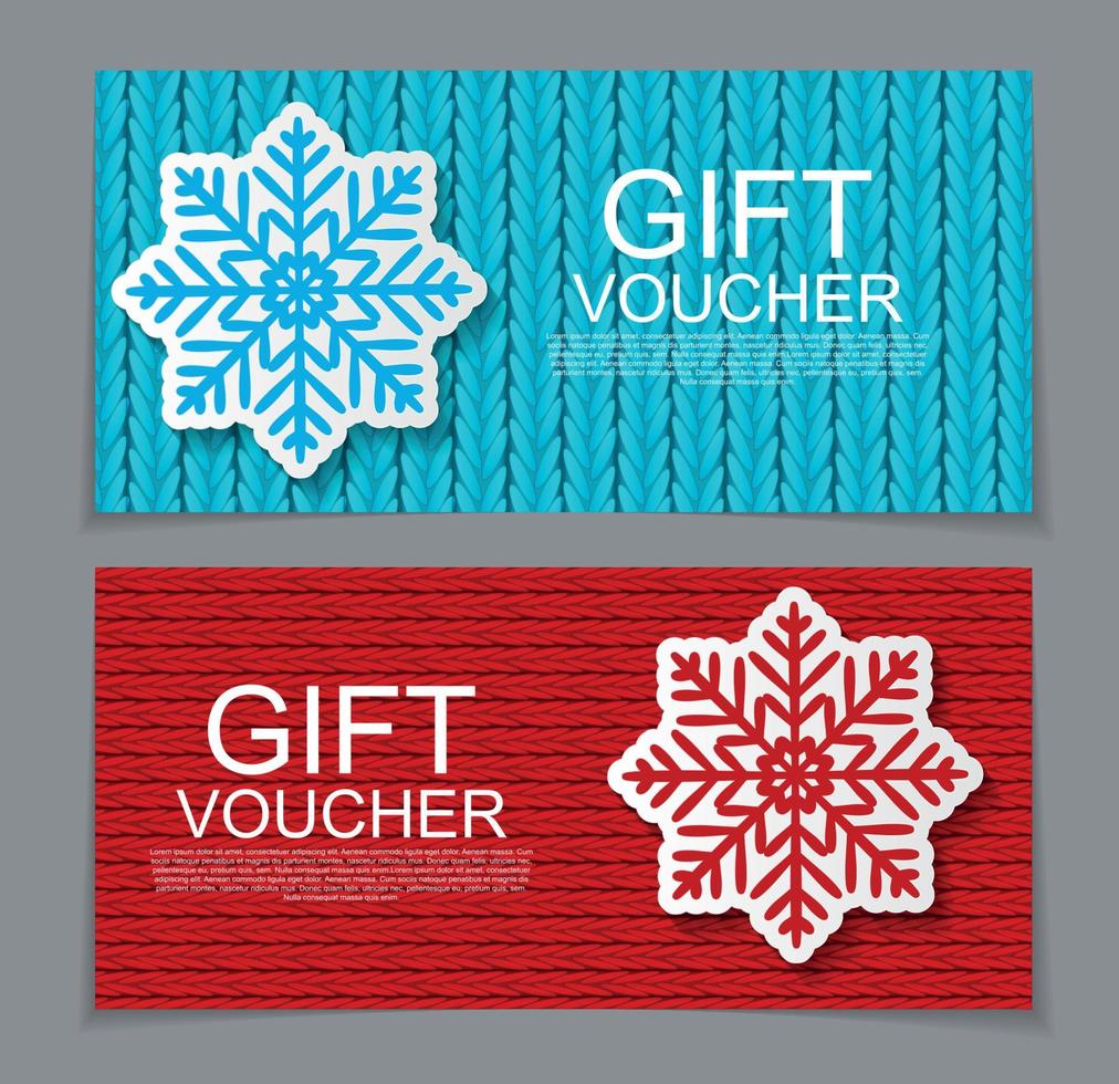 Gift Voucher Template for Christmas and New Year Discount Coupon  Vector Illustration