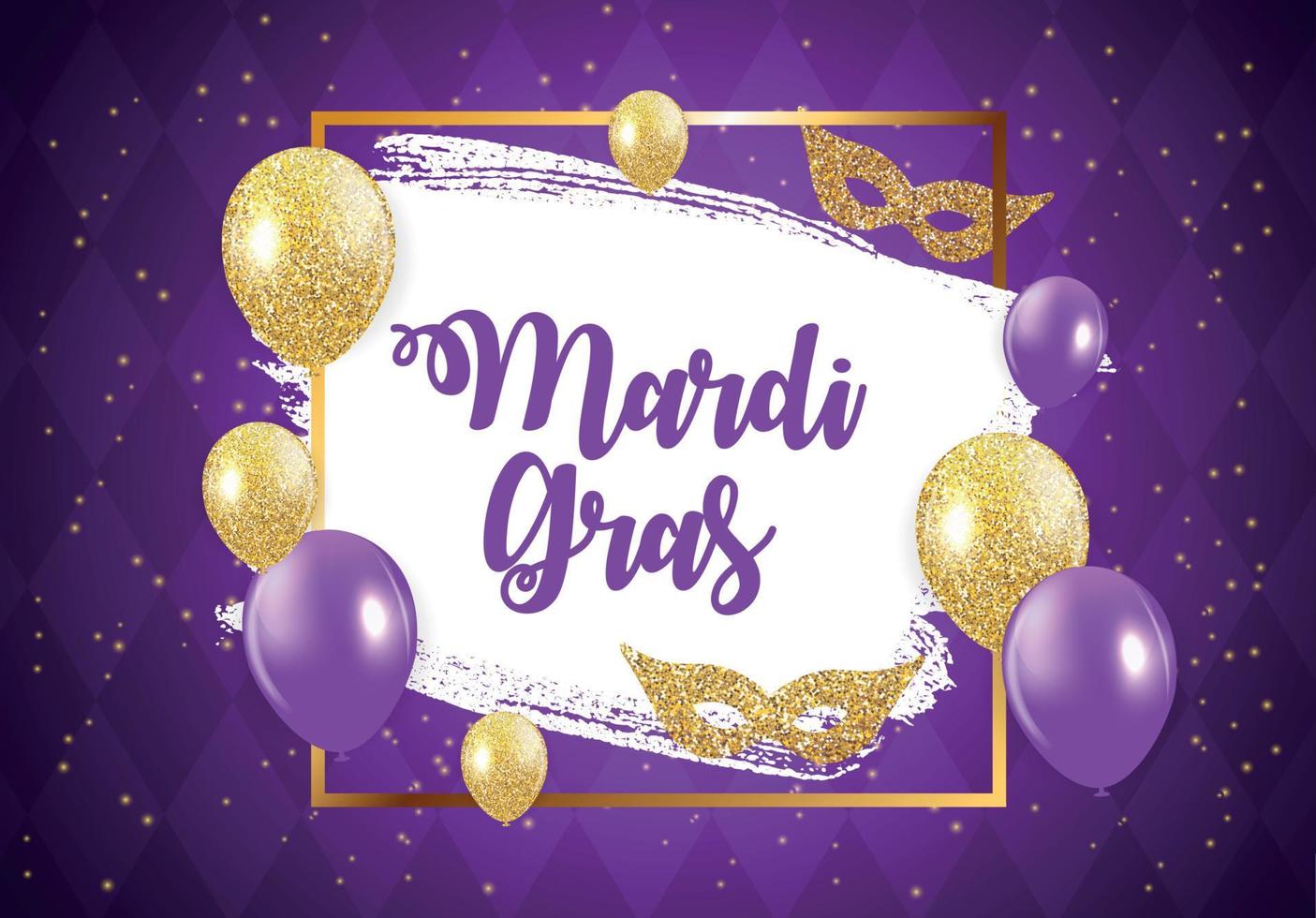 Mardi Gras Brochure Template.Celebration Greeting Card Backround. Vecor Illustration vector