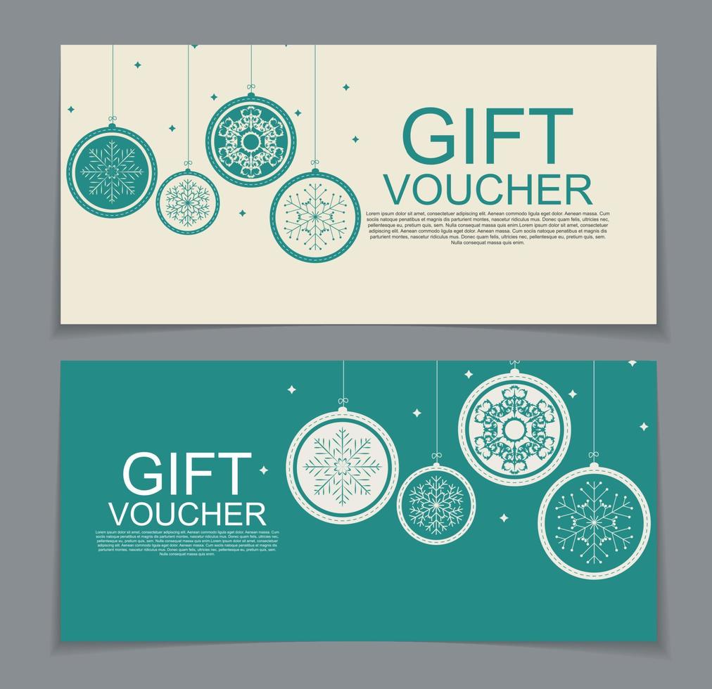 Gift Voucher Template for Christmas and New Year Discount Coupon  Vector Illustration