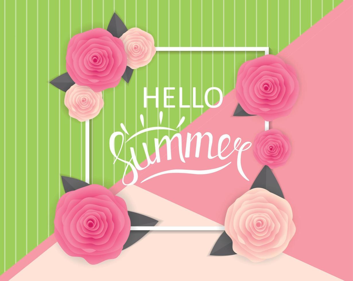 Hello Summer Natural Background Vector Illustration