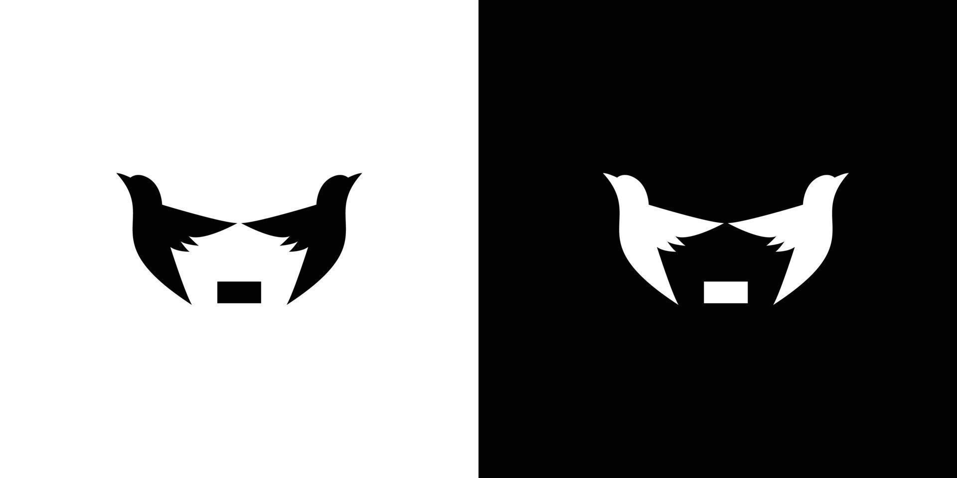 diseño de logotipo de templo de pájaro único y atractivo vector