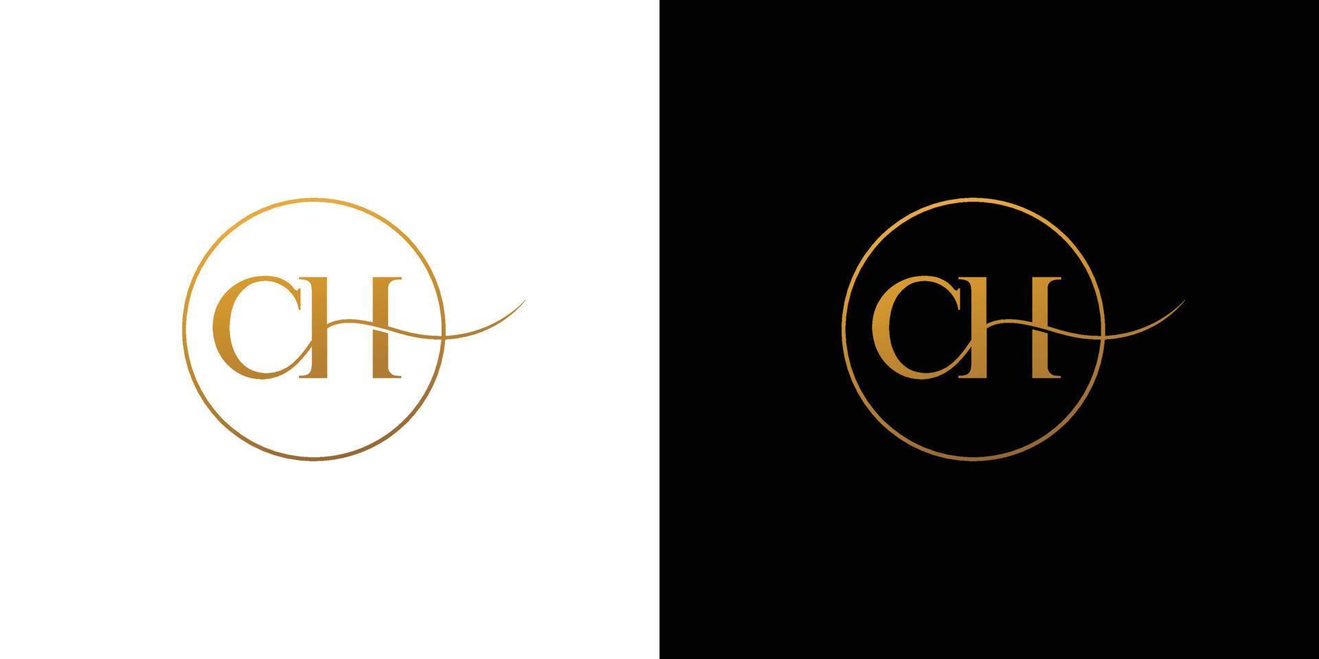 Elegant and luxurious CH initials logo design vector