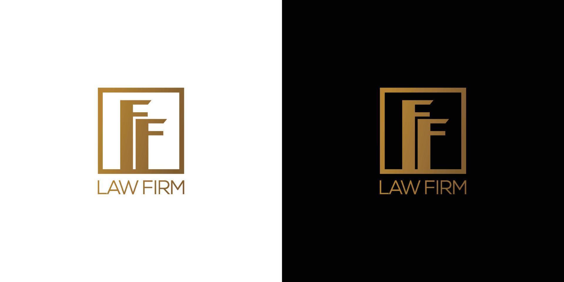 diseño de logotipo ff moderno y profesional para bufete de abogados vector
