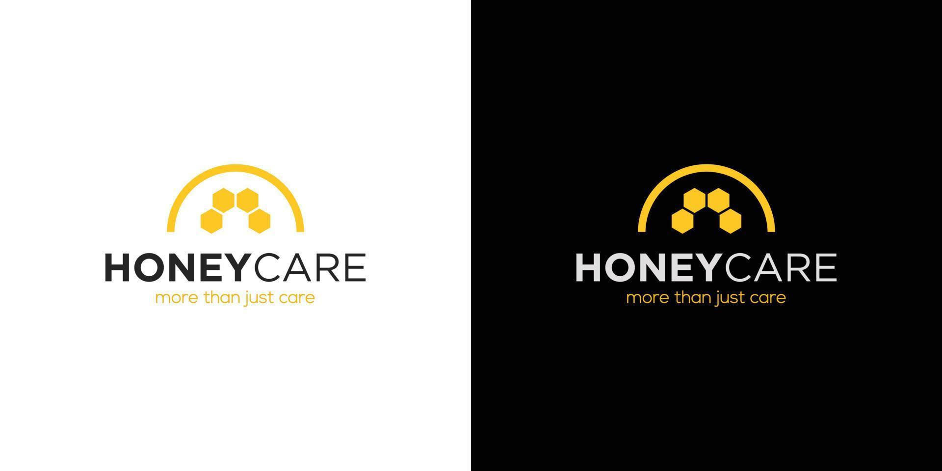 diseño de logotipo de cuidado de la miel simple y moderno vector
