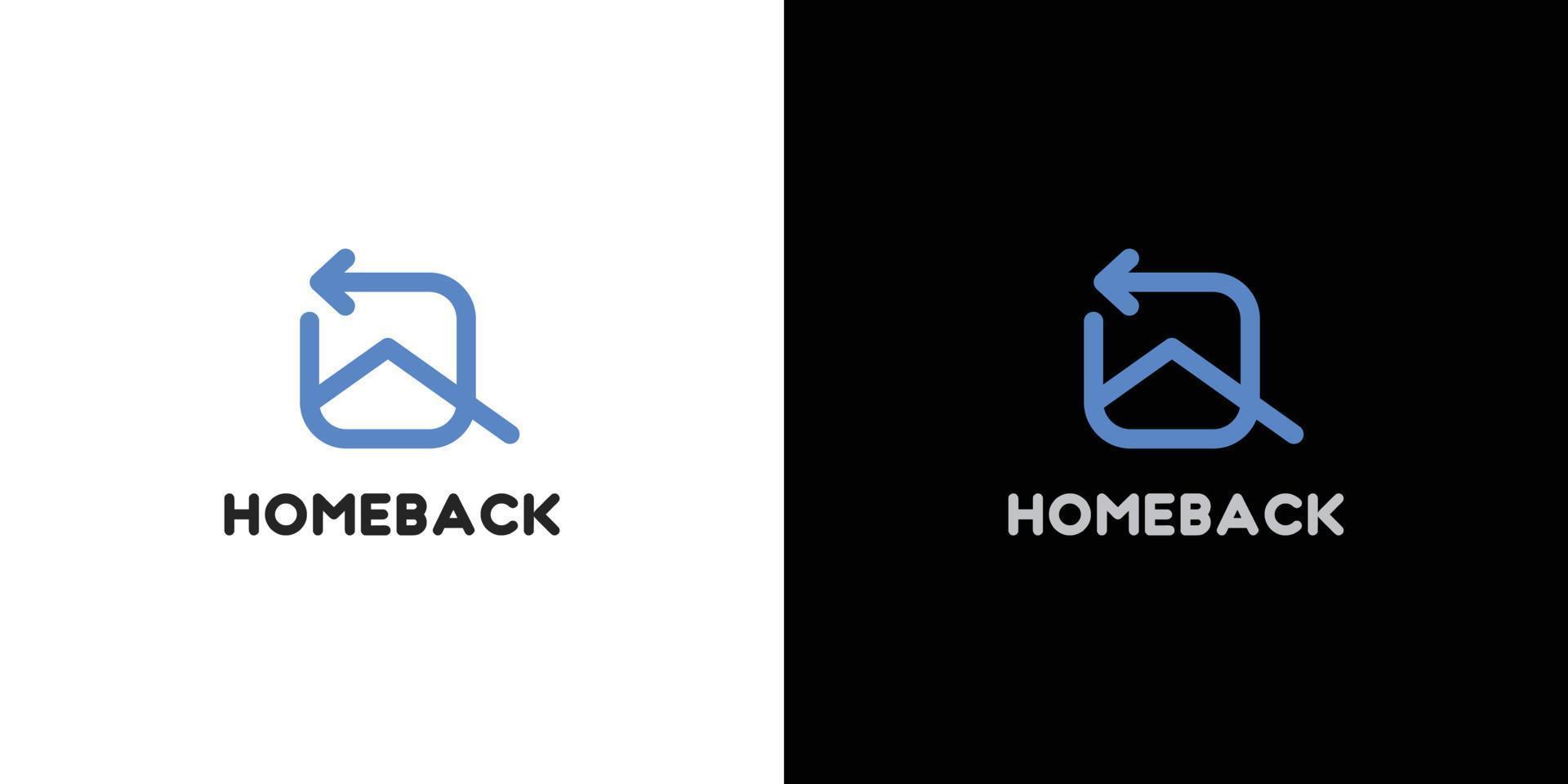 Simple and modern back home logo design vector