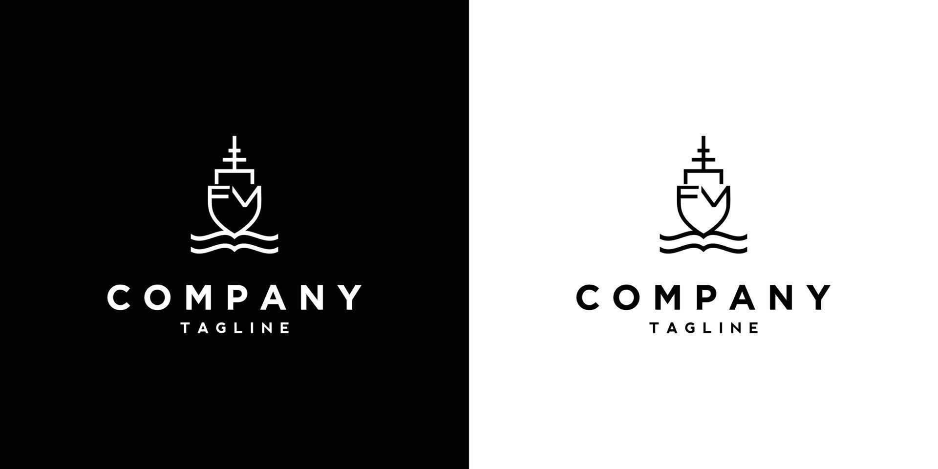 The initials FM logo forms a modern and elegant boat vector