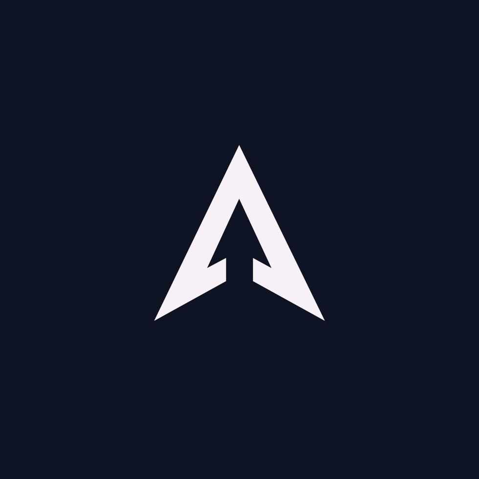 The letter A initials logo is combined with a modern and professional arrow icon vector