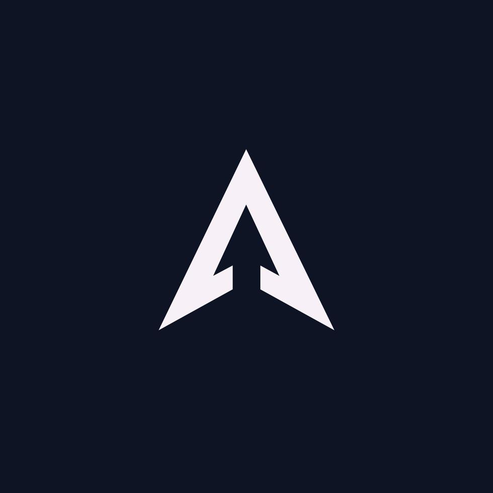 The letter A initials logo is combined with a modern and professional arrow icon vector