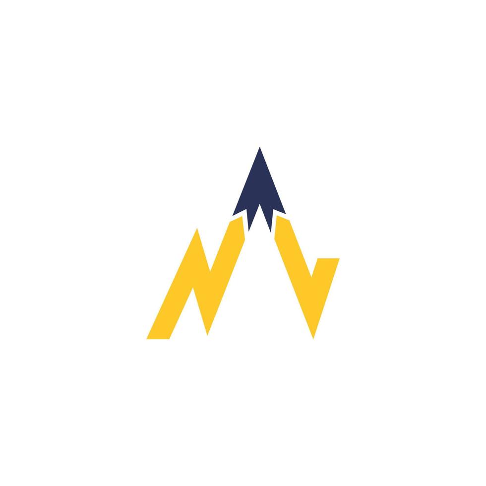 Mountain logo with simple and modern initials of the letter NV 5 vector