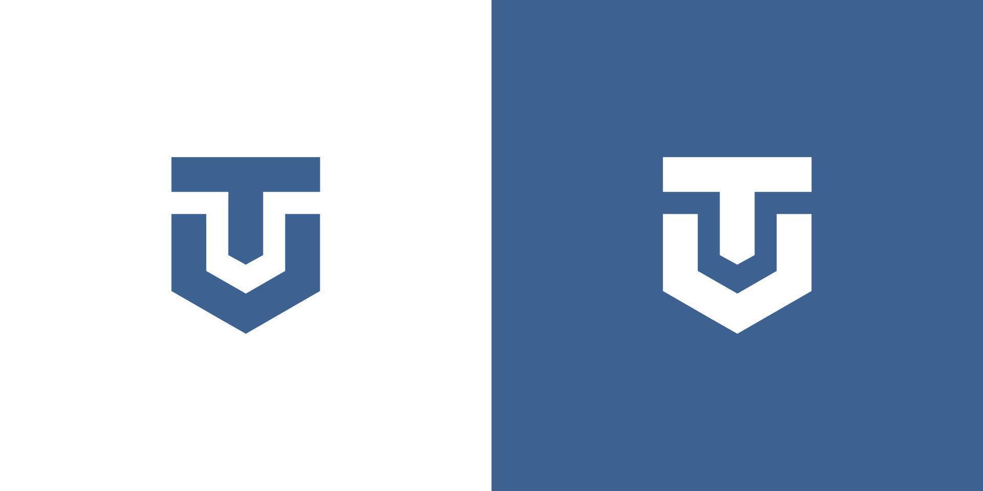 moderno y sofisticado diseño de logotipo de iniciales de letras de tv vector