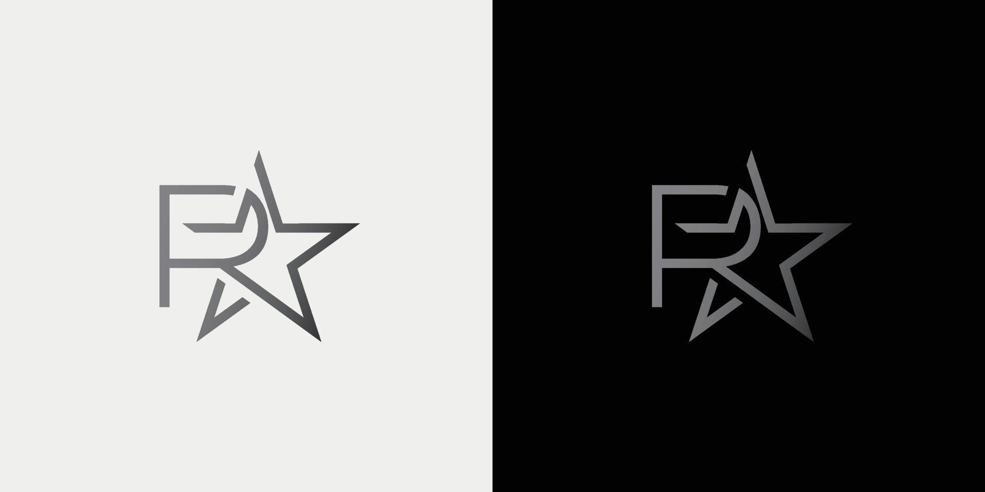 The initial logo of the letter R star icon is modern and cool vector