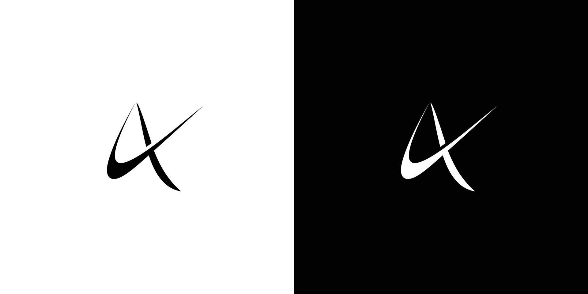 Diseño de logotipo de iniciales de letra a único y moderno. vector