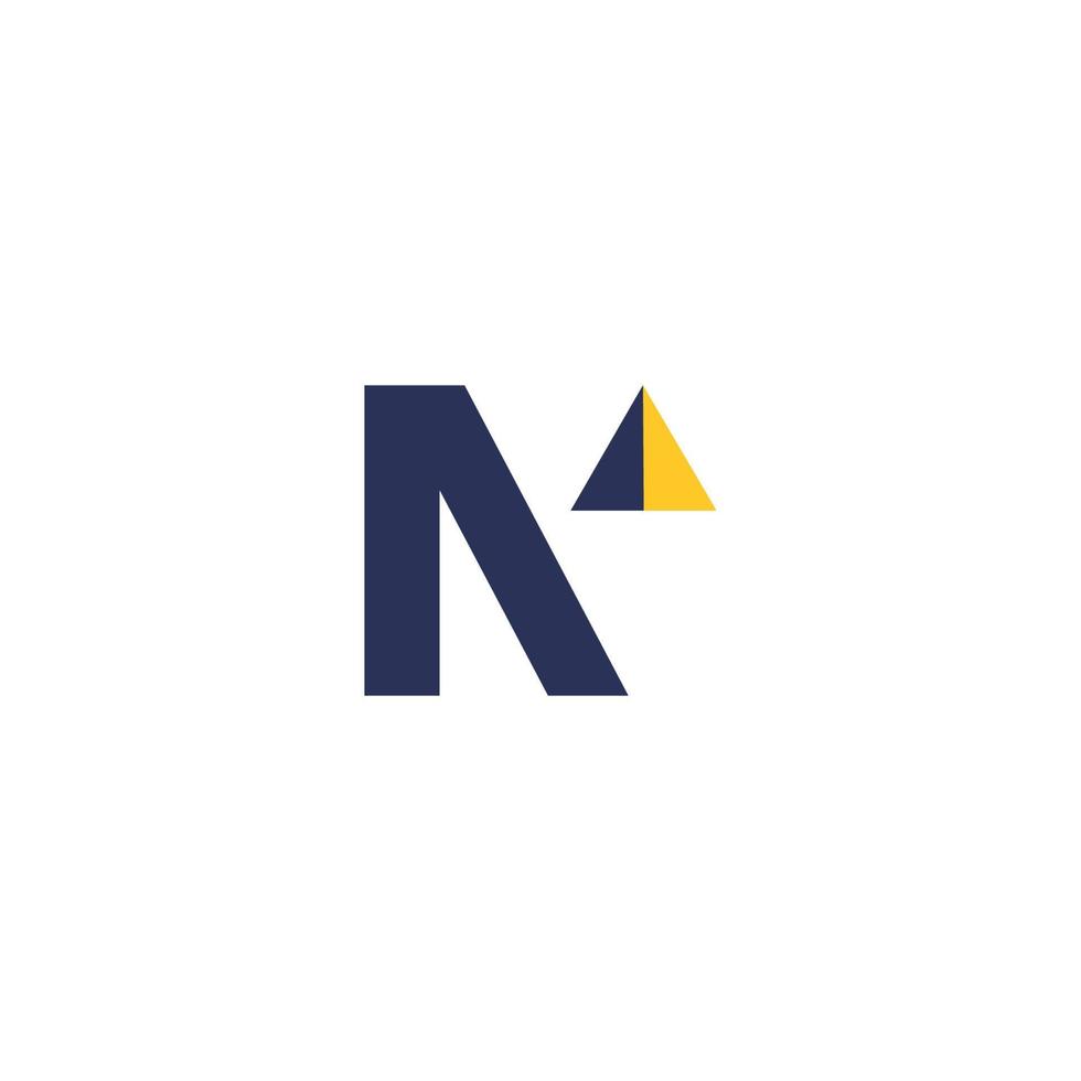 logotipo de montaña con iniciales simples y modernas de la letra nv 6 vector