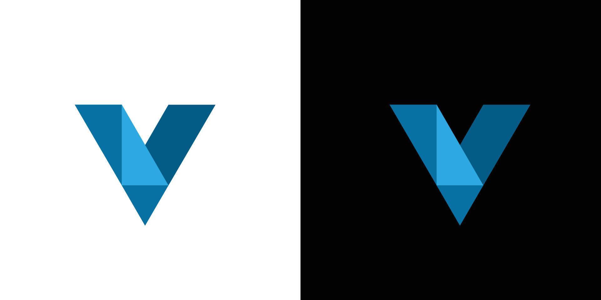 moderno y profesional diseño de logotipo de iniciales de letra v 5 vector