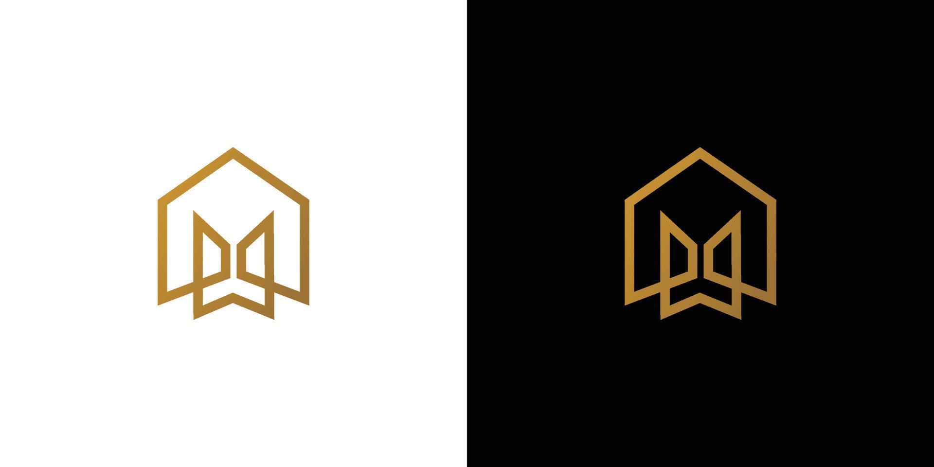 Modern and elegant house logo design with initial letter W vector