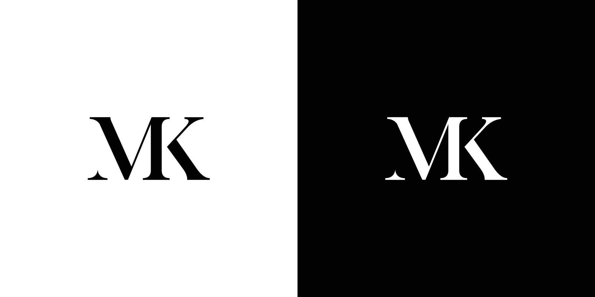 Diseño de logotipo de iniciales de letra mk simple y moderno vector