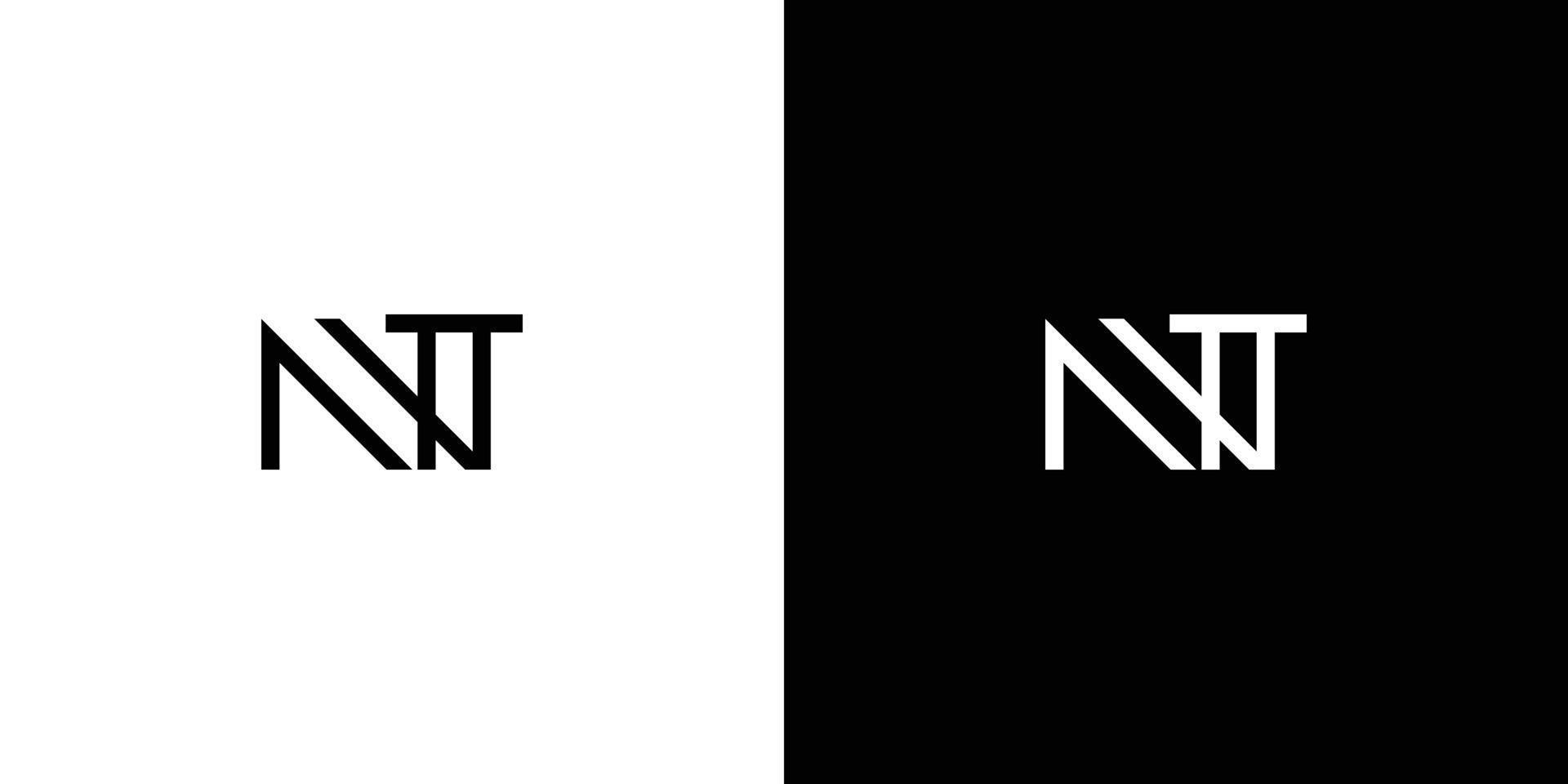 Modern and elegant NT letter initial logo design vector