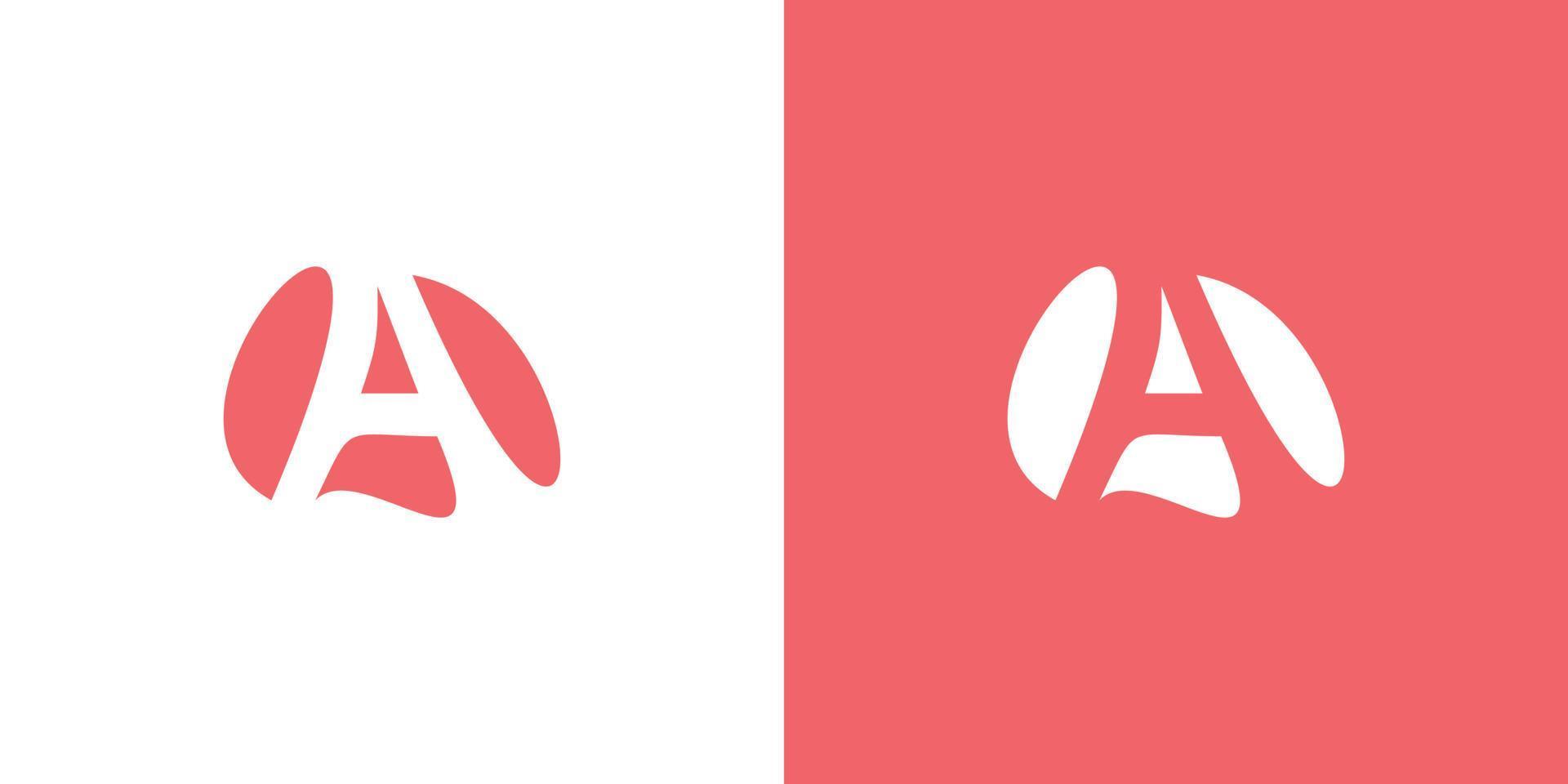 El logotipo de las iniciales de la letra a es simple y moderno. vector