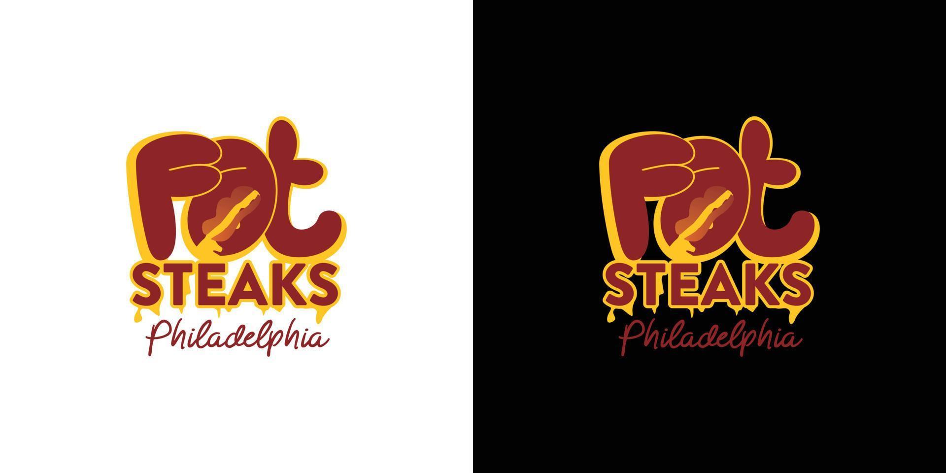 Attractive and cool cheese steak logo vector