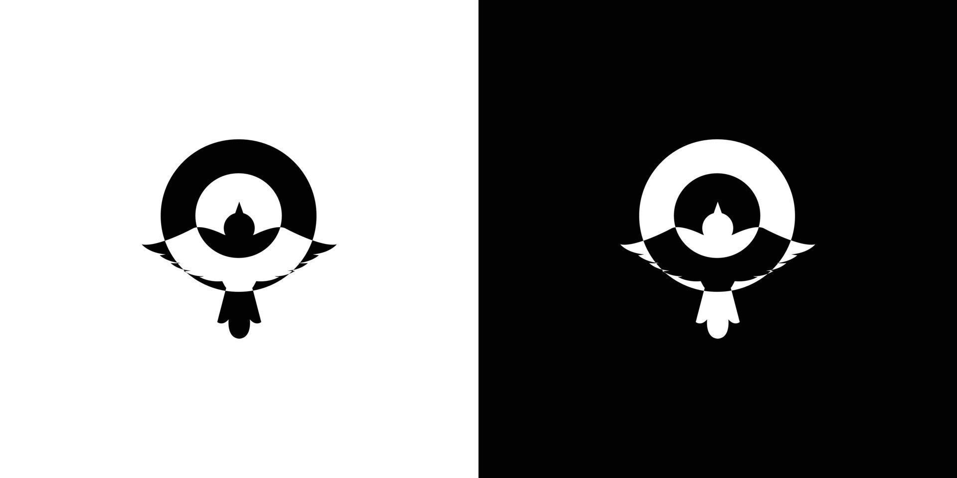 Simple and attractive letter O initial bird logo design vector