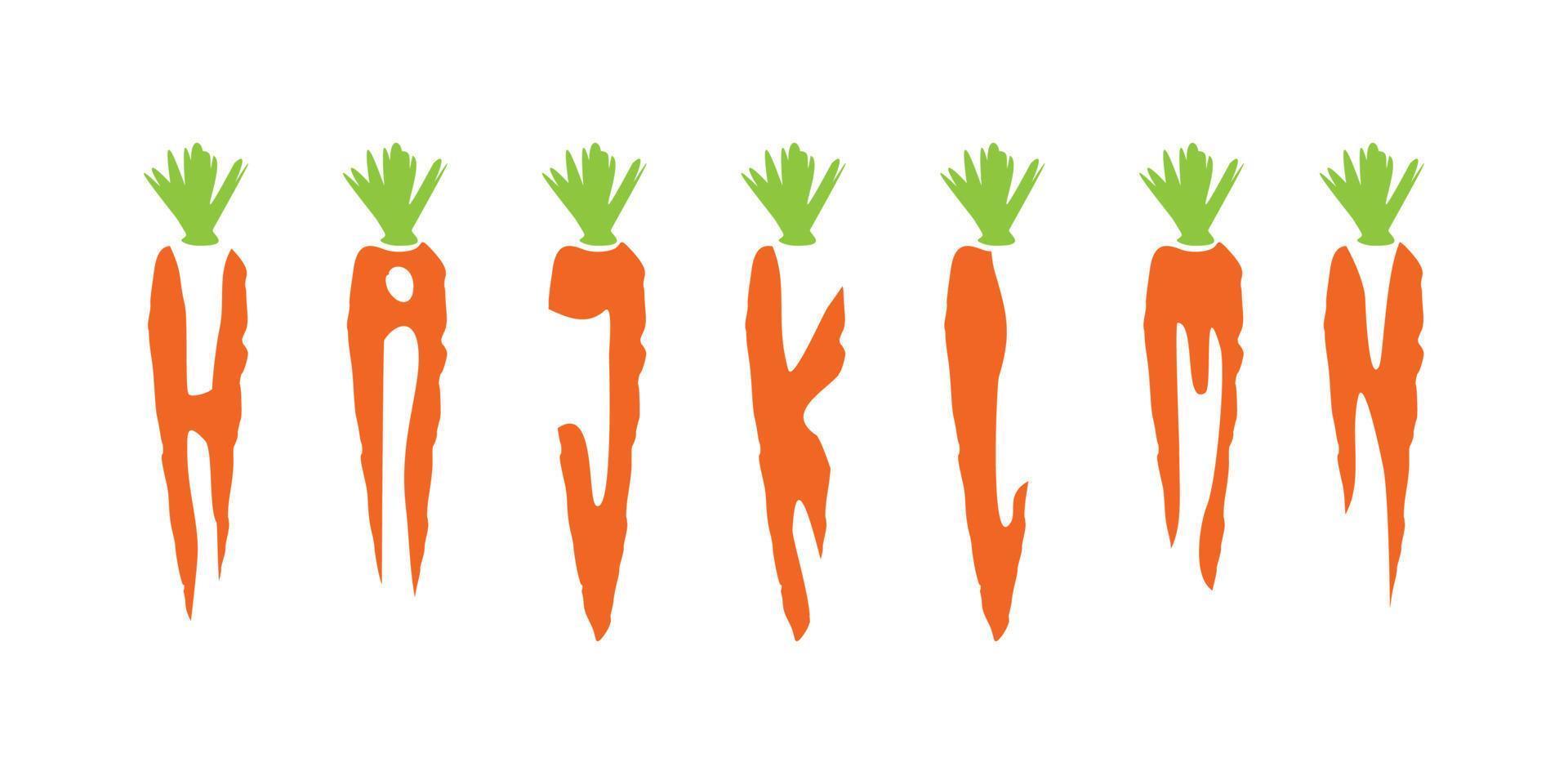 Simple and colorful alphabet letter carrot illustration design 1 vector