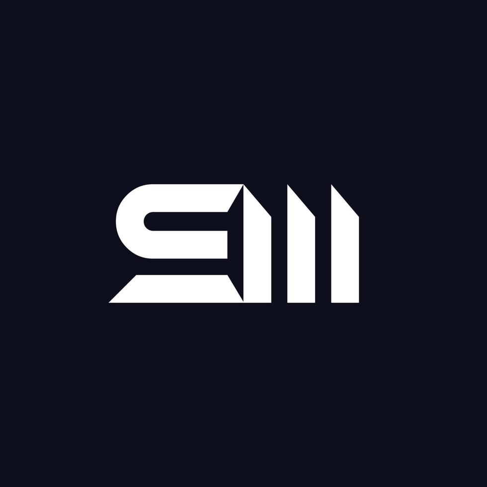 Cool and modern logo initials SM vector