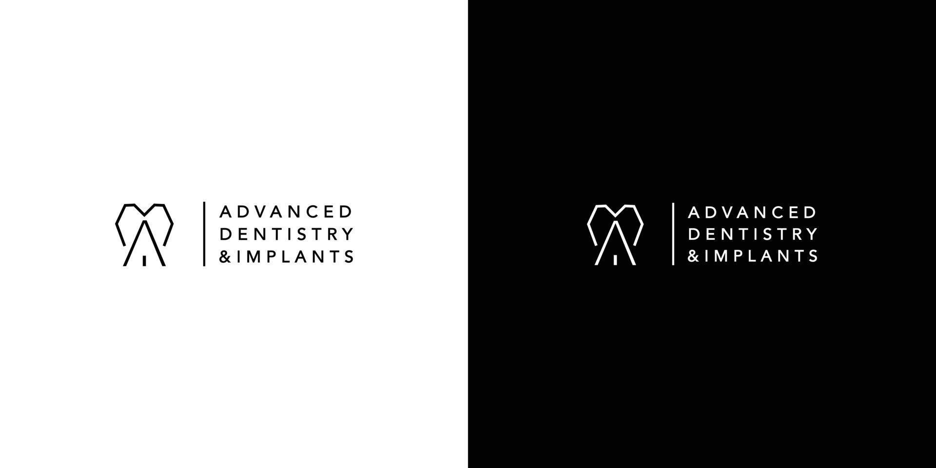 Modern and unique dental and dental implant logo design 2 vector