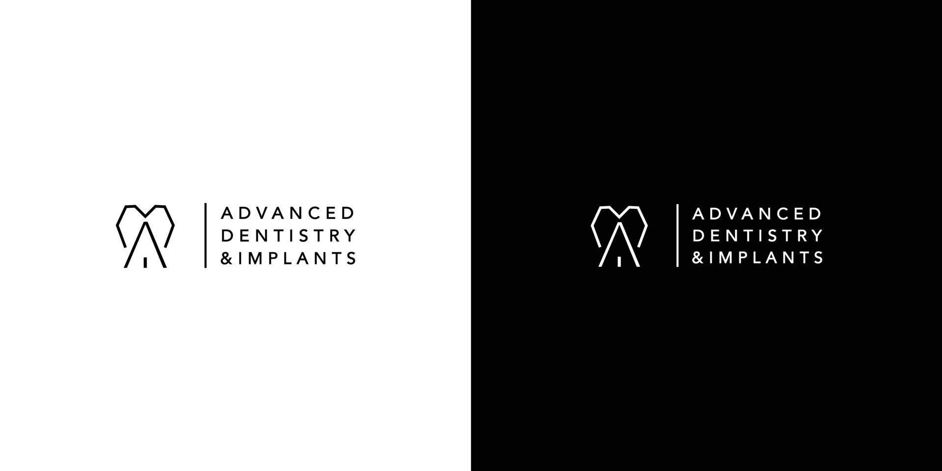 Modern and unique dental and dental implant logo design 2 vector