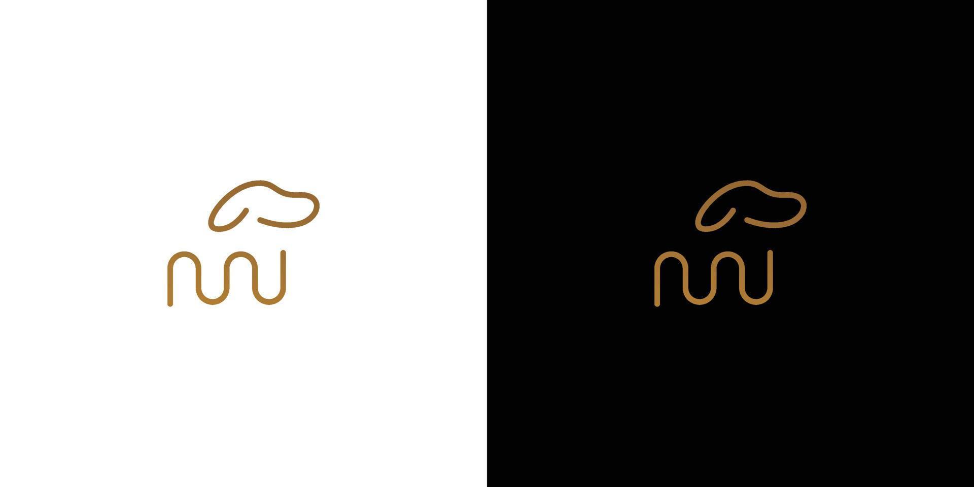 Modern and elegant dog logo design vector