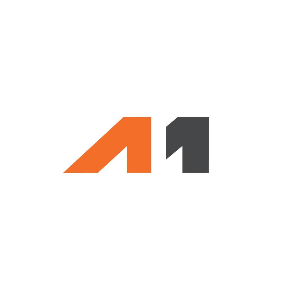 El logotipo con las iniciales de la letra m se combina con el número 1 elegante y moderno. vector
