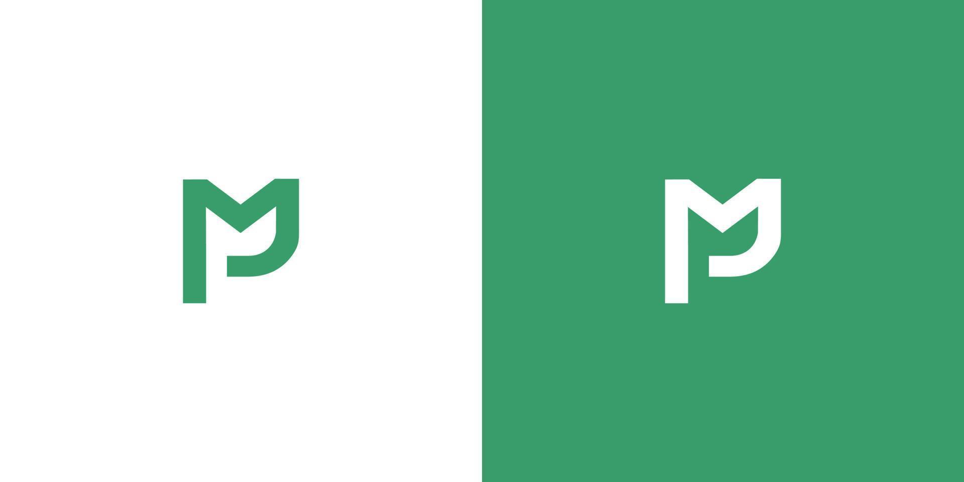 Modern and elegant PM letter initial logo design vector