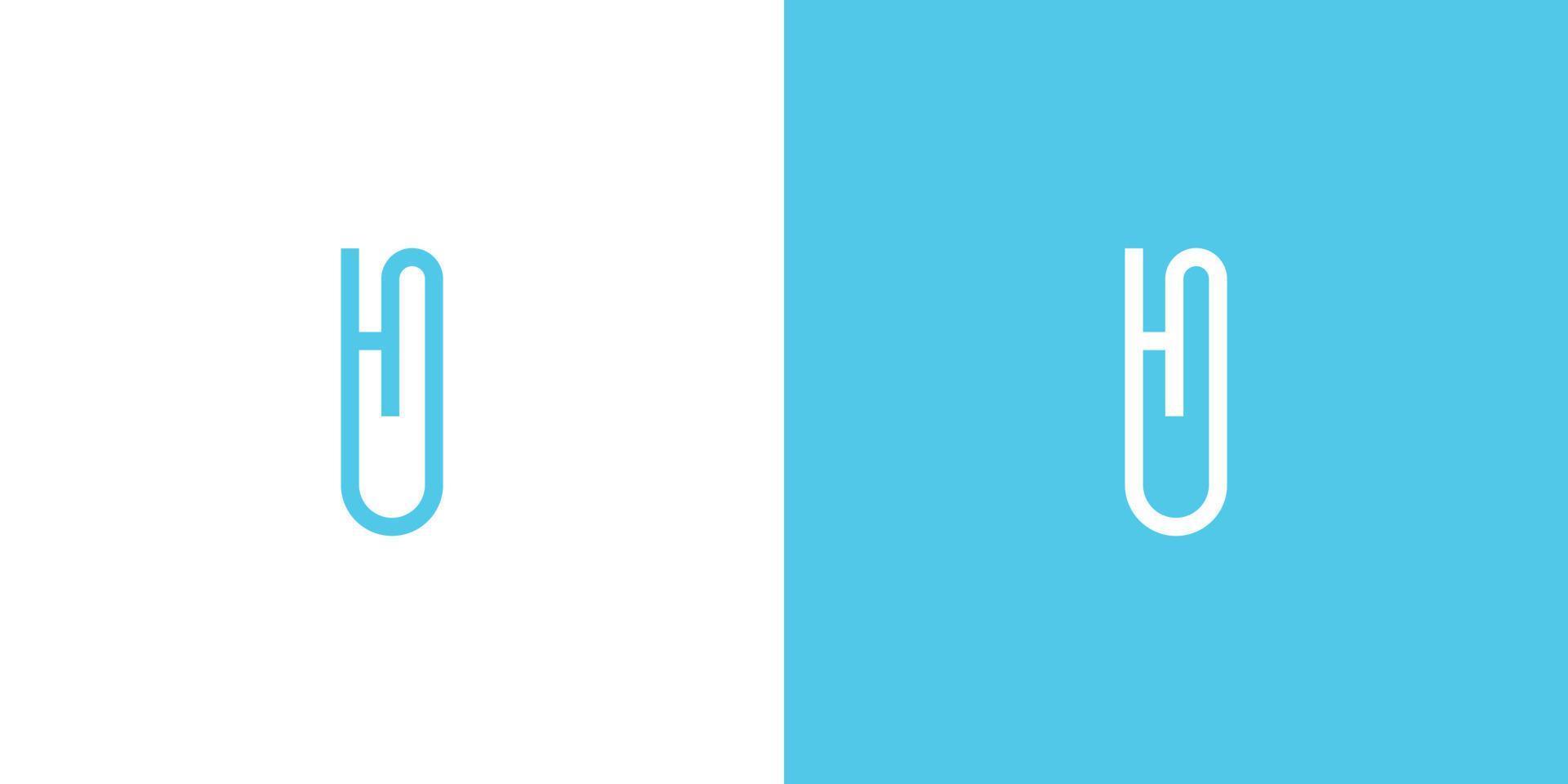 Design the initial letter H logo combination of modern and unique paper clips vector