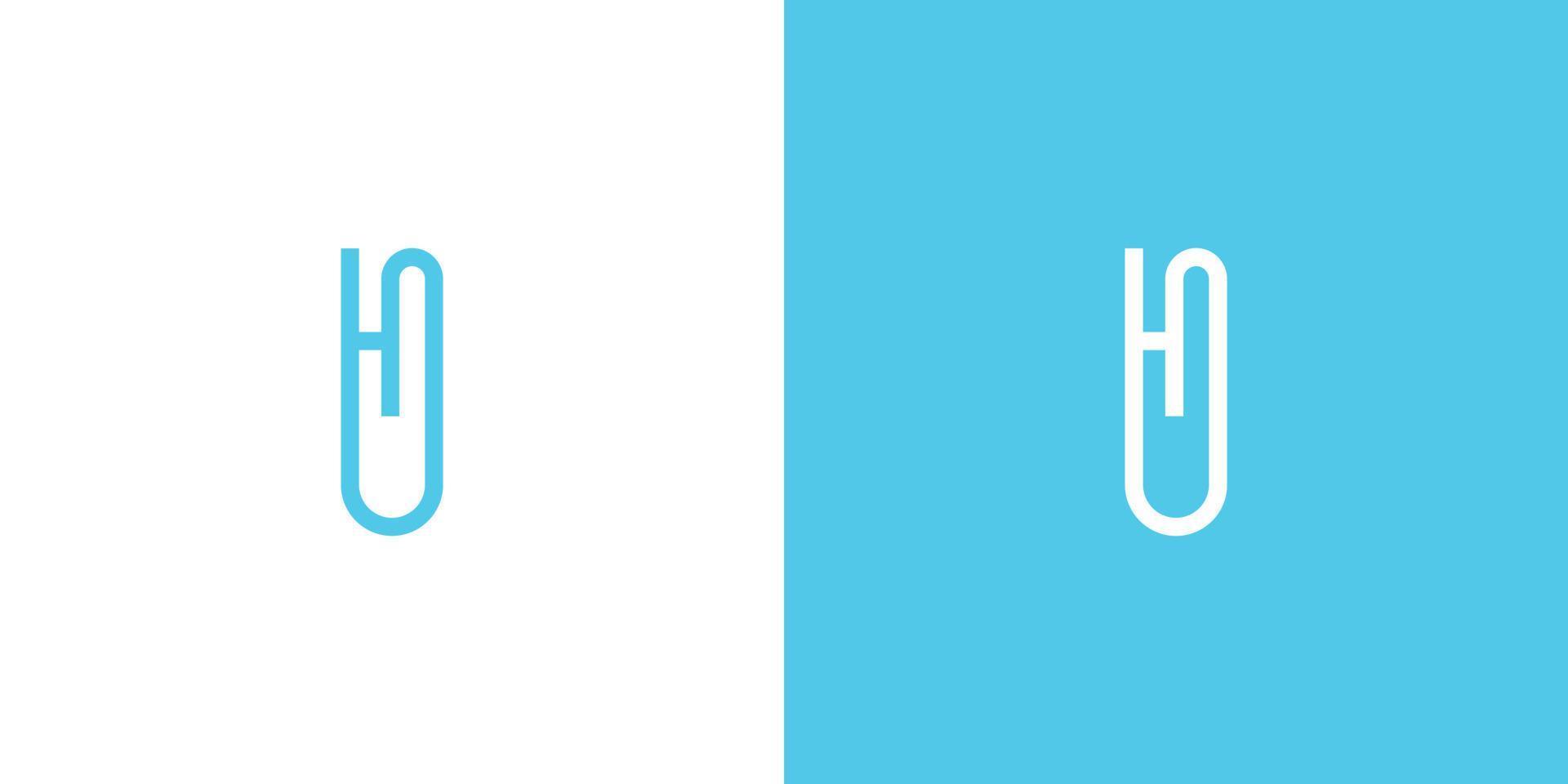 Design the initial letter H logo combination of modern and unique paper clips vector